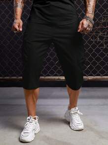 GENTILAND Men Flap Pocket Side Cargo Trousers - Black - View 6