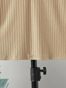 SHEIN Tween Boy Solid Ribbed Knit Polo Shirt - Khaki - View 5