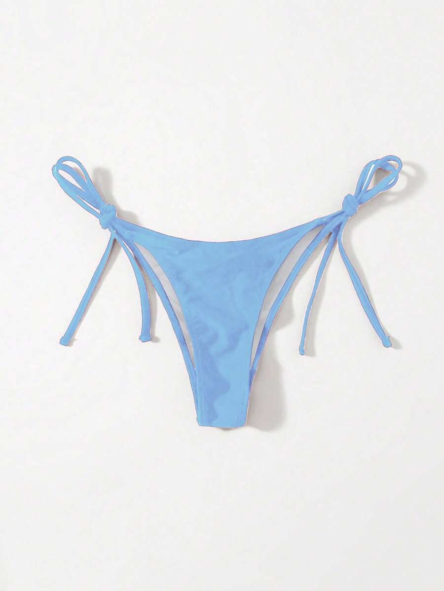 SHEIN Swim 側繫帶泳衣下裝 - 淺藍色 - 查看 1