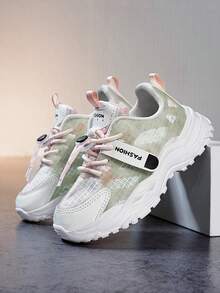 Teen Girls' Letter Print Lace-Up Chunky Shoes, Athletic Shoes - Multicolor - View 1
