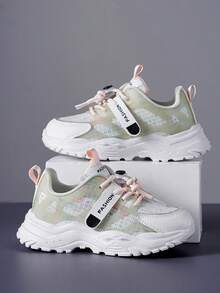 Teen Girls' Letter Print Lace-Up Chunky Shoes, Athletic Shoes - Multicolor - View 4