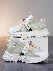 Teen Girls' Letter Print Lace-Up Chunky Shoes, Athletic Shoes - Multicolor - View 6