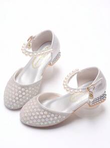 Trẻ em Lấp lánh Đồ trang trí Rhinestone Dây đeo mắt cá chân Giày cao gót Giày dép - Bạc - Xem 2