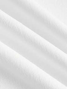 SHEIN MOD 高腰 腰部褶皱 褶皱细节 直腿 系腰带 连衣裙 裤子 配腰带 - 白色 - 查看 4