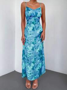EURMUSE Tie Dye Cami Dress - Blue - View 5