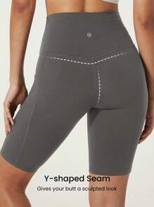 GLOWMODE 10" FeatherFit™ Cyclist Anti-Slip Bike Shorts Low Impact Running Gym Workout Summer - Dark Grey - View 2