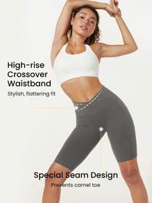 GLOWMODE 10" FeatherFit™ Cyclist Anti-Slip Bike Shorts Low Impact Running Gym Workout Summer - Dark Grey - View 3