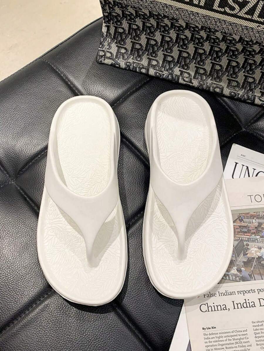 Women's Fashionable White Slippers - White - View 1