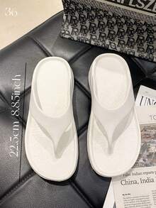 Women's Fashionable White Slippers - White - View 3