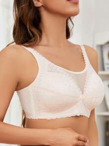 Moonlight&Mama Maternity Contrast Mesh Nursing Bra For Mother - Apricot - View 4