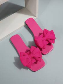 Sandały Bow-Knot Slide, damskie modne wsuwane buty plażowe z kokardą, antypoślizgowe, odporne na zużycie, odpowiednie do dojazdów do pracy, na imprezę, na wakacje na plaży