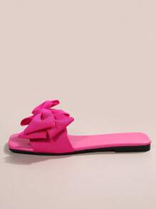 Sandały Bow-Knot Slide, damskie modne wsuwane buty plażowe z kokardą, antypoślizgowe, odporne na zużycie, odpowiednie do dojazdów do pracy, na imprezę, na wakacje na plaży