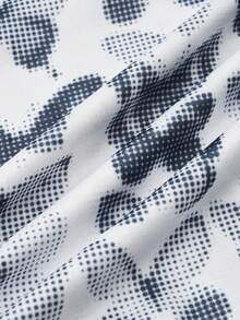 Beyza Durmus In bướm Một bờ vai Viền khăn tay Top Cây trồng - Đen và trắng - Xem 6