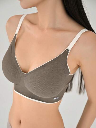 DAZY 撞色包边无钢圈文胸，返校季女士内衣