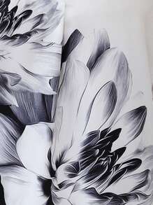 SHEIN LUNE 印花荷葉袖洋裝 - 黑與白 - 查看 7