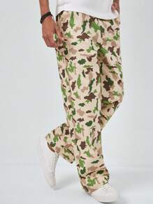 RueChic Men Camo Print Straight Leg Jeans - Multicolor - View 3