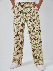 RueChic Men Camo Print Straight Leg Jeans - Multicolor - View 5