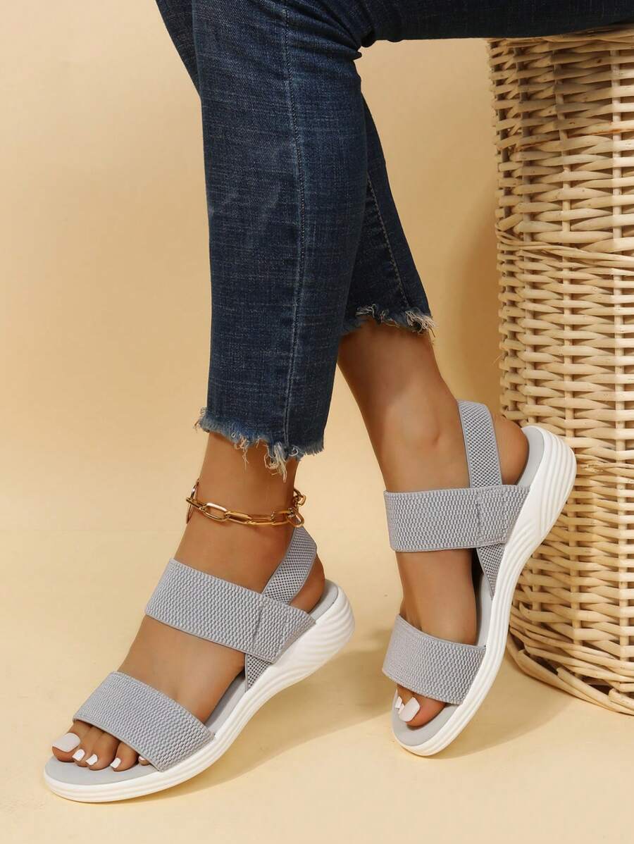 Sandalias deportivas con doble banda - Gris Claro - Ver 1