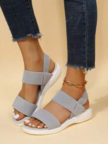 Sandalias deportivas con doble banda - Gris Claro - Ver 4