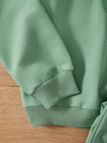 RueChic Tween Girl Ruffle Trim Pullover & Joggers - Green - View 5