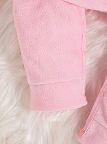 女嬰卡通圖案前蝴蝶結二合一連身褲＆ 頭巾 - 彩色 - 查看 5