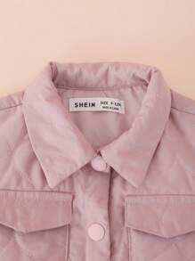 SHEIN 女嬰休閒百搭領大衣，中厚 - 粉色 - 查看 3