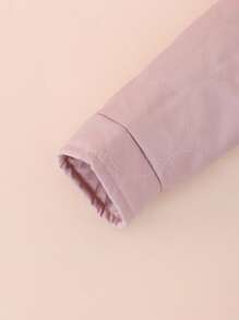 SHEIN 女嬰休閒百搭領大衣，中厚 - 粉色 - 查看 5