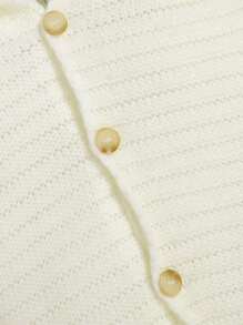 SHEIN 女婴可爱连帽长袖针织开衫 - 米色 - 查看 3