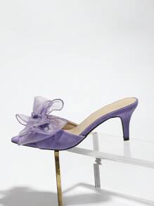 Women's Embellished Open Toe High Heel Sandals, Elegant Purple Suede-Like Stiletto Heels, Sexy Party Shoes For Summer,Kitten Heels - Purple - View 5