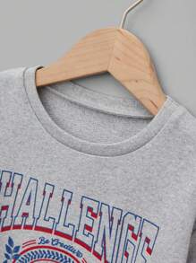 RueChic Tween Boy Letter Graphic Sweatshirt - Light Grey - View 3