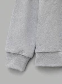 RueChic Tween Boy Letter Graphic Sweatshirt - Light Grey - View 4