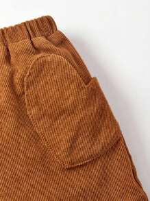 Cozy Pixies 女嬰前紐扣燈芯絨半身裙 - 棕色 - 查看 3