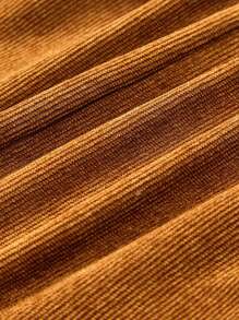 Cozy Pixies 女嬰前紐扣燈芯絨半身裙 - 棕色 - 查看 6