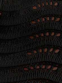 SHEIN Swim 抽繩純色女士罩衫 - 黑色 - 查看 5