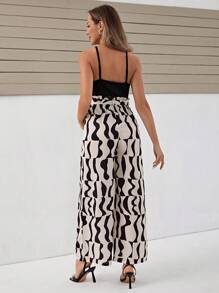 SHEIN Maternity Graphic Print Belted Cami Jumpsuit - Multicolor - View 2