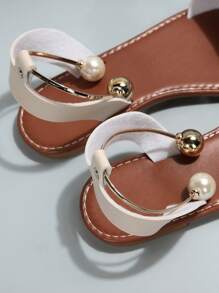 Plus-Size Women's Flat Sandals, Beach Sandals, European And American Style, Summer - Beige - View 6