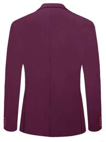 Men Single Breasted Blazer & Trousers - Purple - View 2