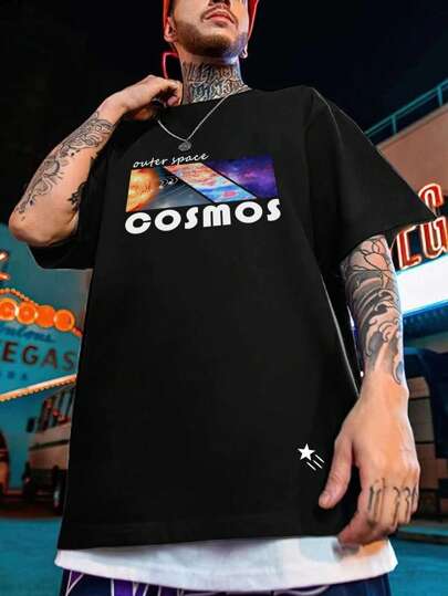 Manfinity LEGND 男士字母圖案T恤