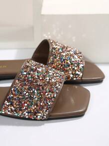 時尚穆勒拖鞋適合女士大碼,新品到貨平底涼鞋適合女士