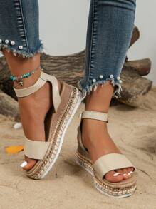 Fashionable Outdoor Versatile Women's Wedge Sandals - Apricot - View 1