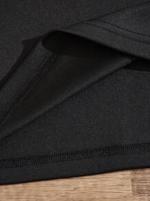 Hombres talla grande Camiseta con estampado de expresión - Negro - Ver 5