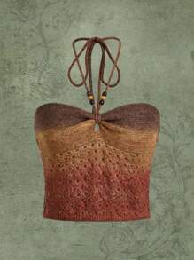 ROMWE 漸層吊脖針織上衣 - 彩色 - 查看 1