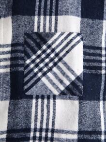 Manfinity Homme Loose Fit Men's Plaid Print Overcoat With Pockets - Multicolor - View 3