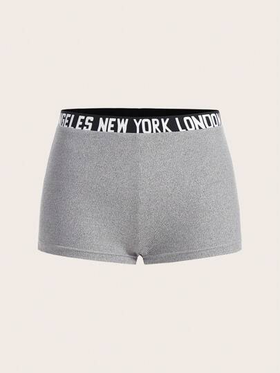 SHEIN ICON 字母織帶腰帶腰短褲