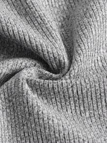 SHEIN ICON 字母織帶腰帶腰短褲 - 淺灰色 - 查看 4