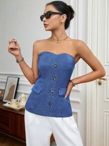 Aveloria Button Front Tube Top