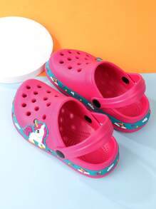 孩子們卡通恐龍圖案鏤空透氣運動鞋 - 玫紅色 - 查看 3