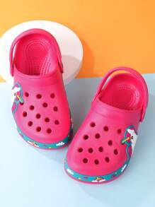 孩子們卡通恐龍圖案鏤空透氣運動鞋 - 玫紅色 - 查看 6