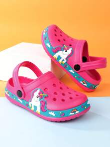 孩子們卡通恐龍圖案鏤空透氣運動鞋 - 玫紅色 - 查看 8