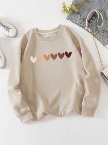 INAWLY 冬季加心印花保暖内衬运动衫